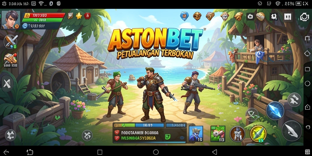 Tampilan indah dunia terbuka dalam ASTONBET dengan karakter yang aktif.