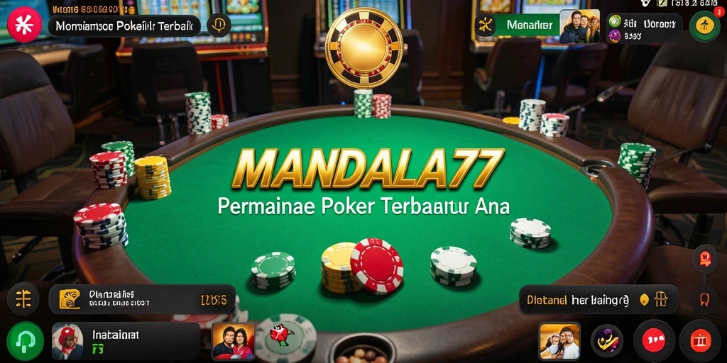 Tampilan gameplay Poker di MANDALA77 yang menegangkan.