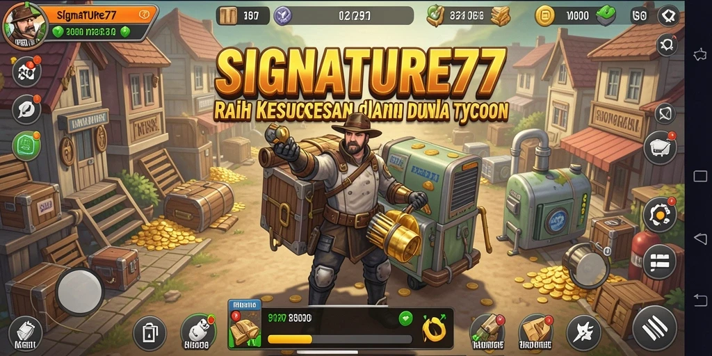 Tampilan menarik dari gameplay SIGNATURE77 yang melibatkan manajemen bisnis.