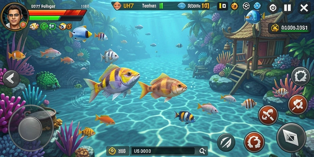 Gameplay UH77 yang menarik dengan grafis menawan dan ikan beragam.